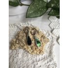 Irizáló, zöld csepp fülbevaló