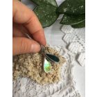 Irizáló, zöld csepp fülbevaló