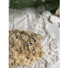 Irizáló, sárgás rózsaszín csepp fülbevaló