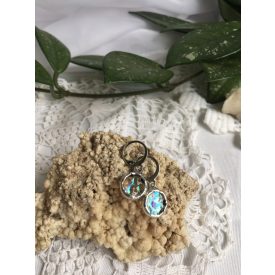 Irizáló, kék kör fülbevaló