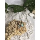 Irizáló, kék kör fülbevaló