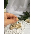 Irizáló, kék kör fülbevaló