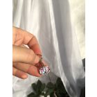 Irirzáló, rózsaszín kör fülbevaló