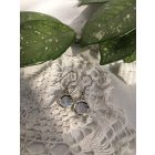 Irirzáló, rózsaszín kör fülbevaló