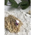 Irizáló, lila csepp fülbevaló