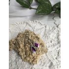 Irizáló, lila csepp fülbevaló