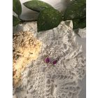 Irizáló, lila csepp fülbevaló