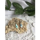 Irizáló, zöld rombusz fülbevaló