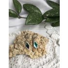 Irizáló, zöld rombusz fülbevaló