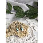 Irizáló, zöld rombusz fülbevaló