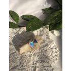 Irizáló, lila háromszög fülbevaló