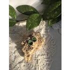 Irizáló, zöld ovális fülbevaló