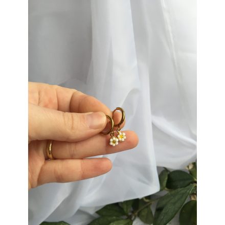 Kisvirág margaréta fülbevaló, kapcsos